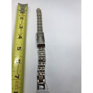 #T129# DKNY Watch Bracelet Full Band Links Case Crystal 2 Tone 12mm
